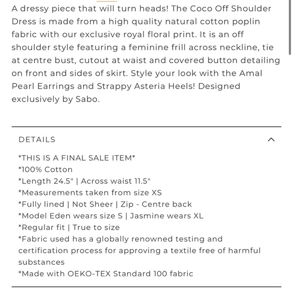 Sabo Skirt | Coco Off Shoulder Dress - Picture 10 of 10